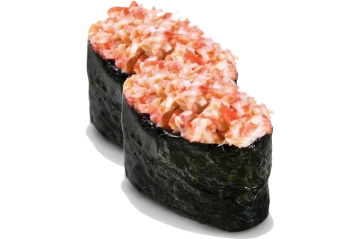 ები გუნკანი (2 ნაჭერი) - კრევეტი, ცხარე სოუსი, ტერიაკის სოუსი, ნორი, ბრინჯი და სეზამი