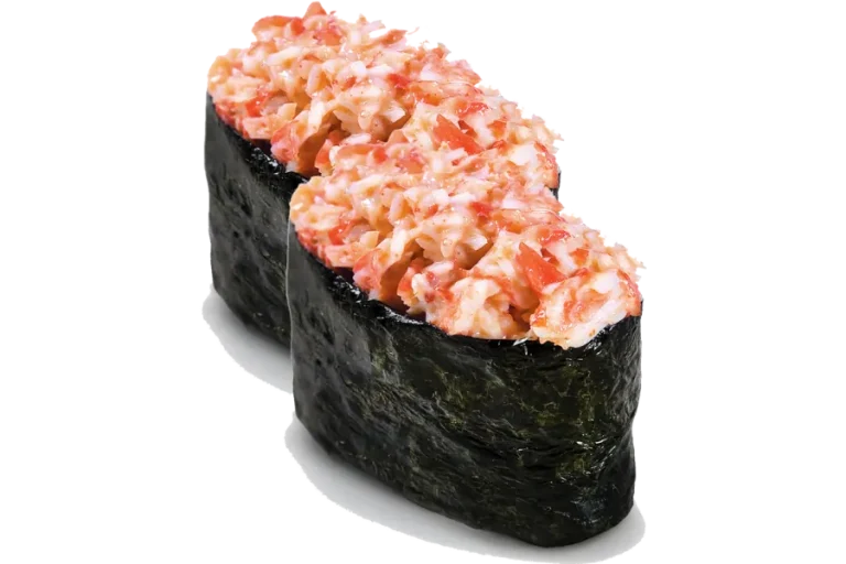 ები გუნკანი (2 ნაჭერი) - კრევეტი, ცხარე სოუსი, ტერიაკის სოუსი, ნორი, ბრინჯი და სეზამი